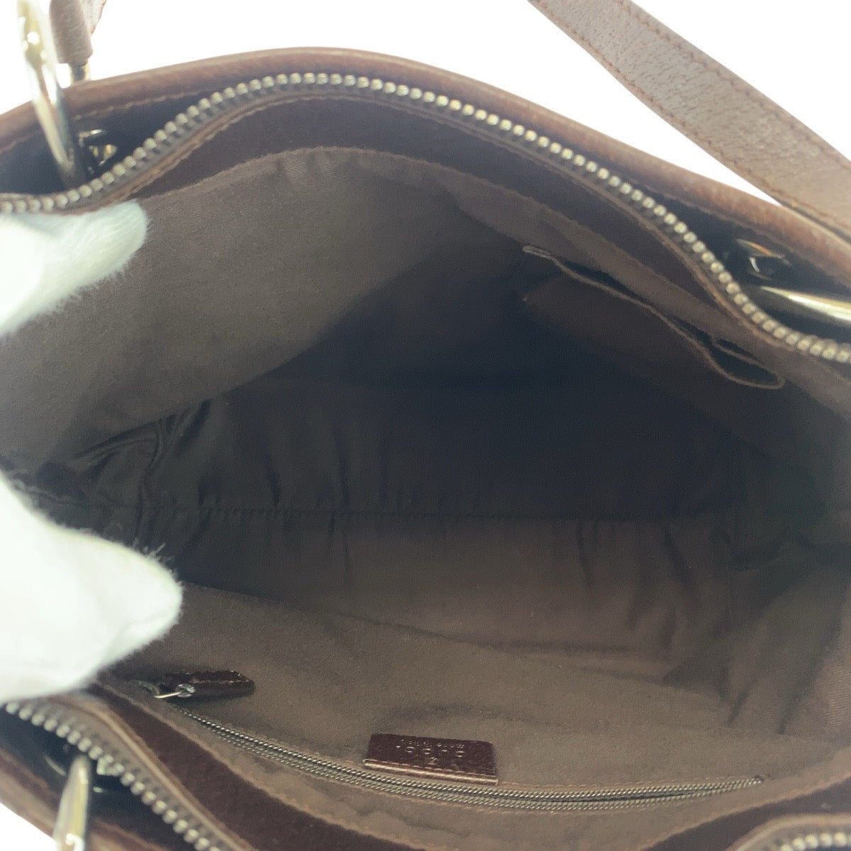 GUCCI Tote Bag 139552 GG canvas, leather Brown Silver Metal Tote Bag Shoulder Bag Women Used Authentic