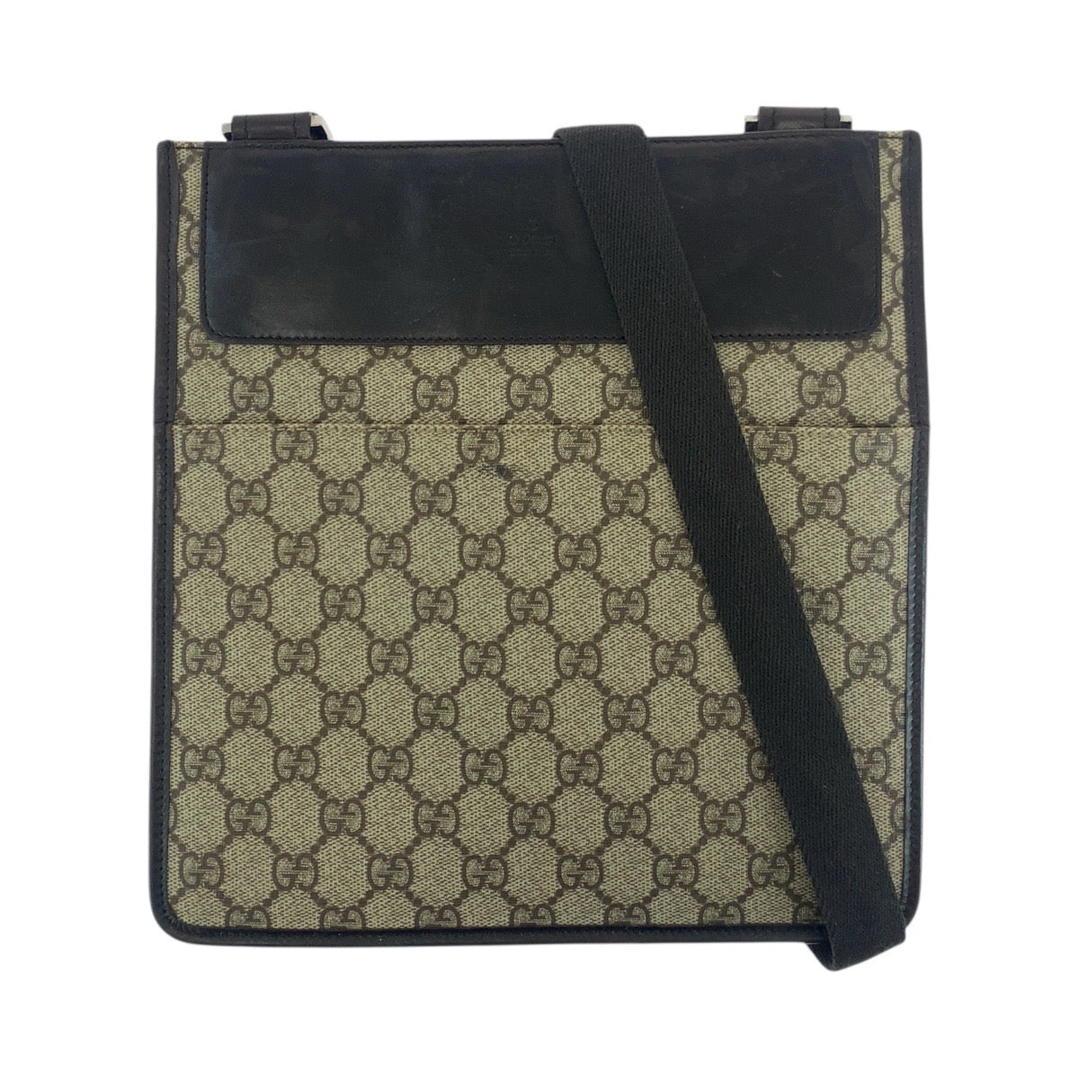 GUCCI Shoulder Bag 27639 GG Supreme canvas, leather Brown Silver Metal Shoulder Bag pochette Women Used Authentic