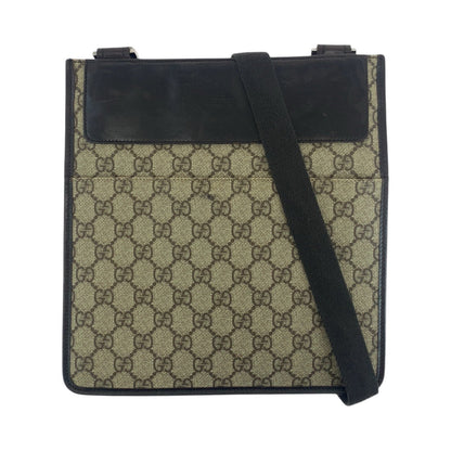 GUCCI Shoulder Bag 27639 GG Supreme canvas, leather Brown Silver Metal Shoulder Bag pochette Women Used Authentic