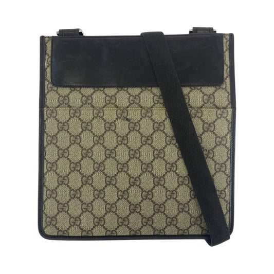 GUCCI Shoulder Bag 27639 GG Supreme canvas, leather Brown Silver Metal Shoulder Bag pochette Women Used Authentic