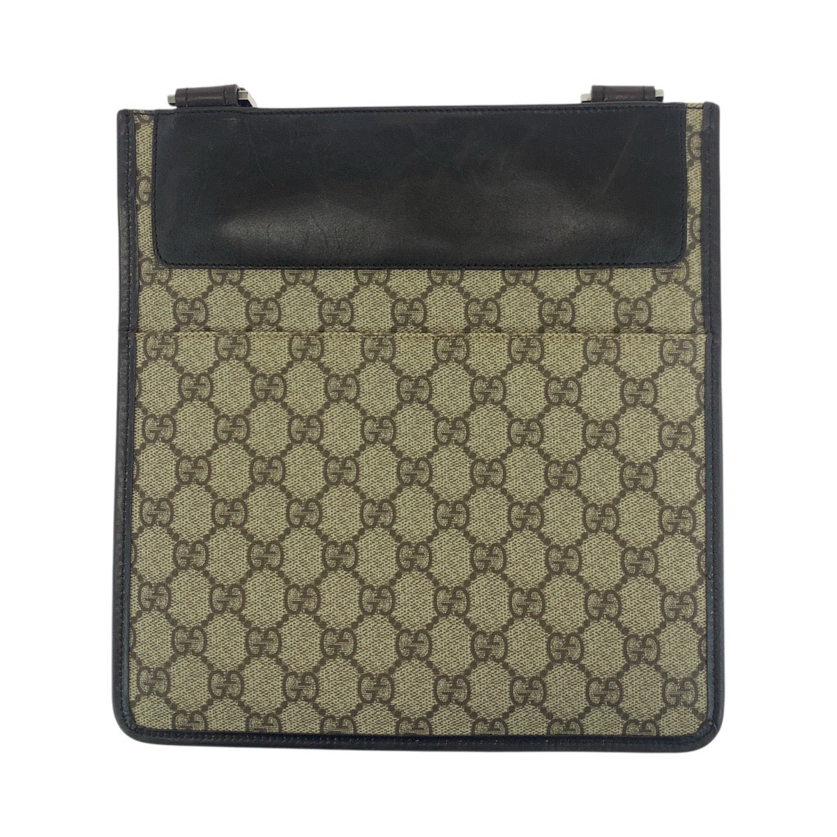 GUCCI Shoulder Bag 27639 GG Supreme canvas, leather Brown Silver Metal Shoulder Bag pochette Women Used Authentic