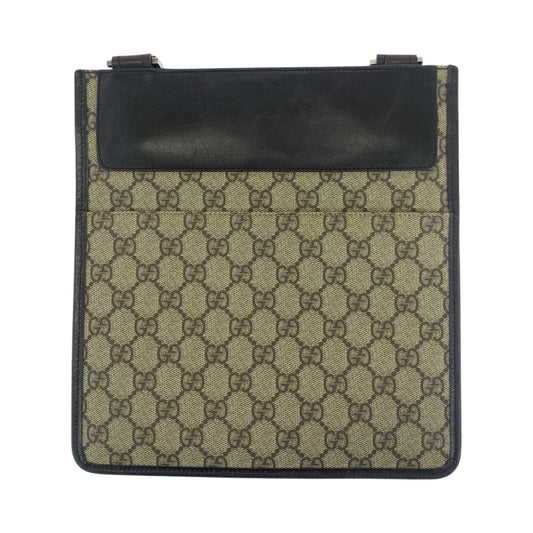 GUCCI Shoulder Bag 27639 GG Supreme canvas, leather Brown Silver Metal Shoulder Bag pochette Women Used Authentic