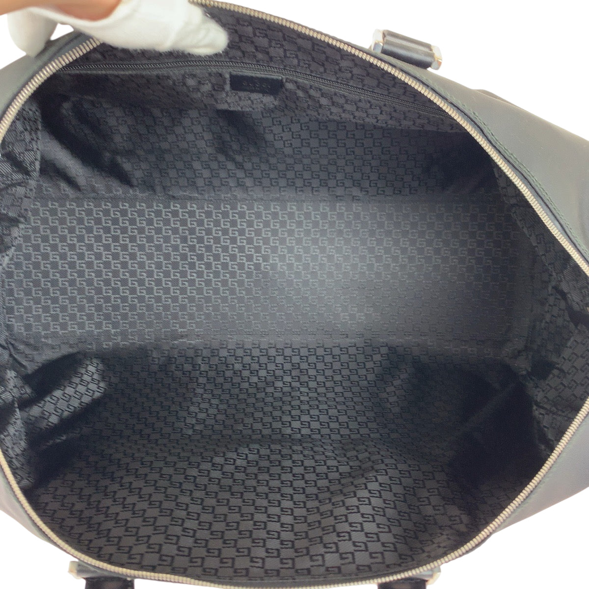 GUCCI Boston Duffel bag 012 0399 Nylon Black SilverMetal Shoulder Bag Boston Duffel bag 2way mens Used Authentic