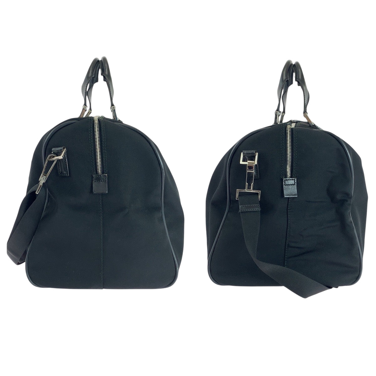 GUCCI Boston Duffel bag 012 0399 Nylon Black SilverMetal Shoulder Bag Boston Duffel bag 2way mens Used Authentic