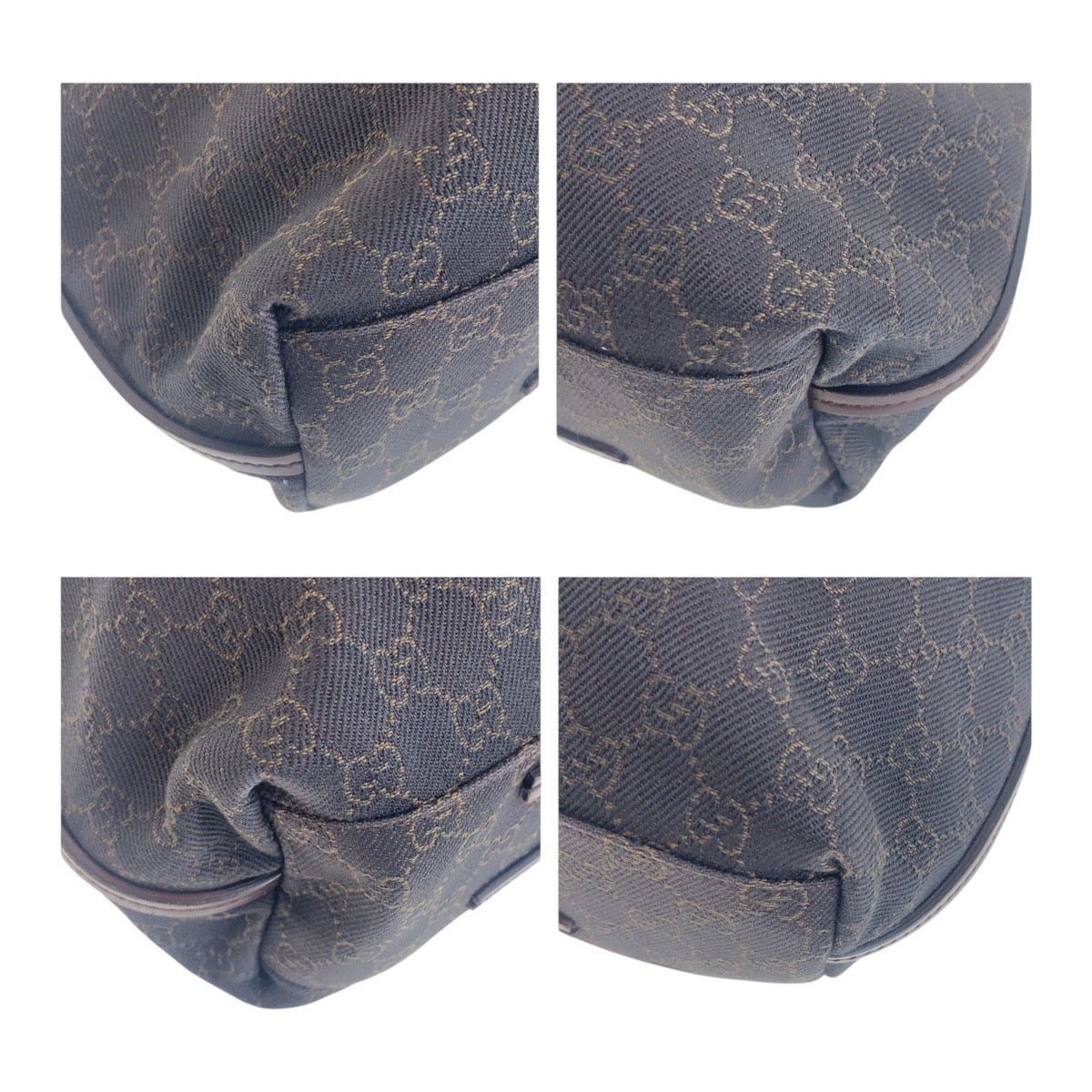 GUCCI Shoulder Bag 101341 GG canvas, leather Brown Women Used Authentic