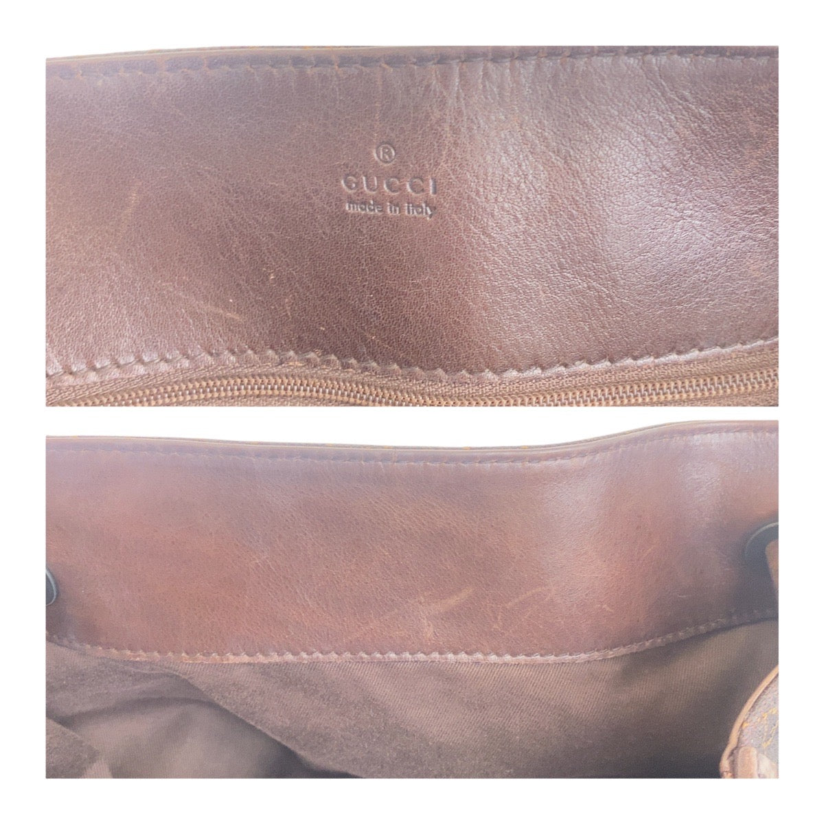 GUCCI Shoulder Bag 101341 GG canvas, leather Brown Women Used Authentic