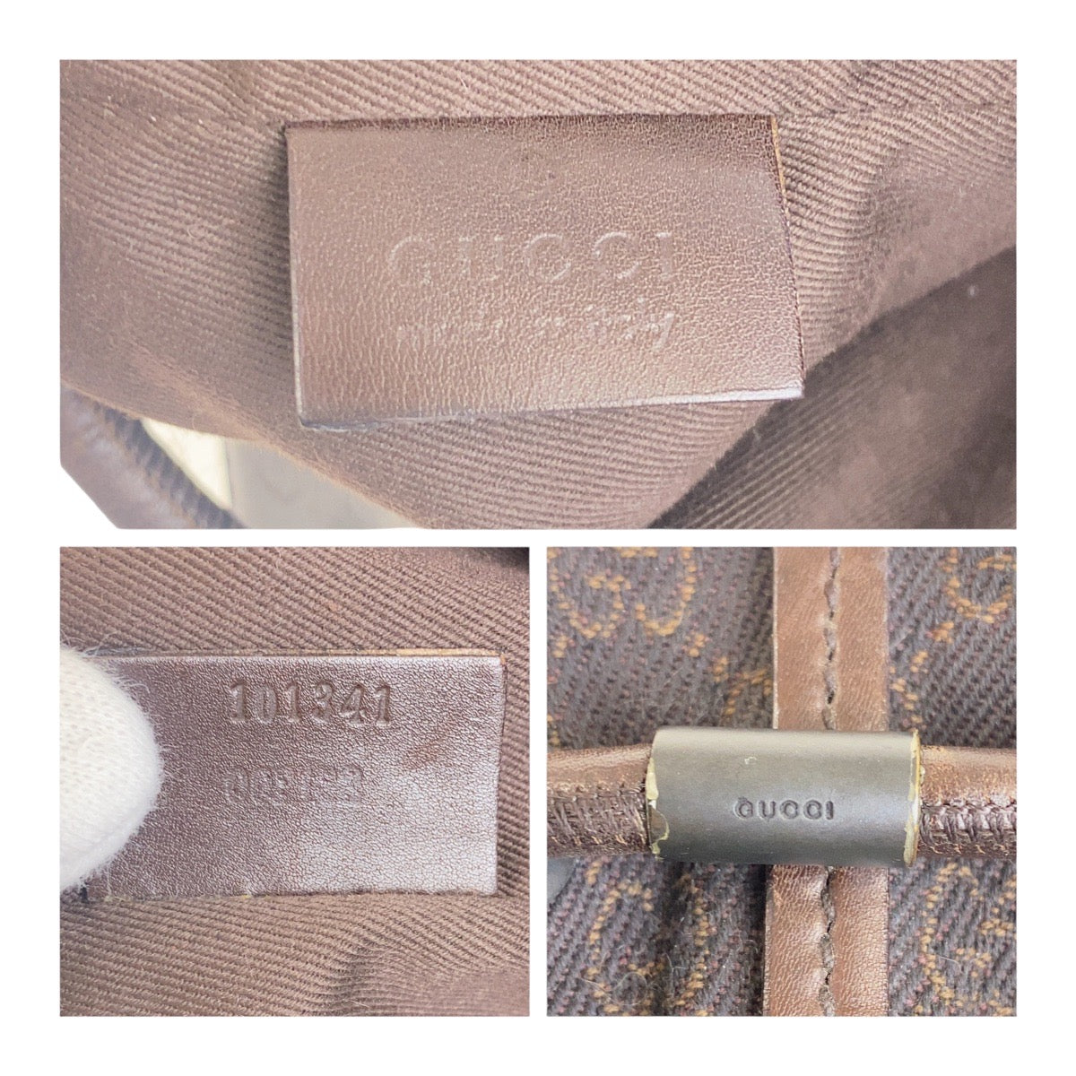GUCCI Shoulder Bag 101341 GG canvas, leather Brown Women Used Authentic