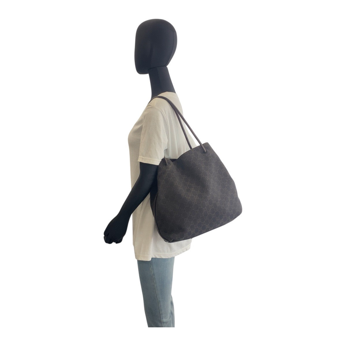GUCCI Shoulder Bag 101341 GG canvas, leather Brown Women Used Authentic