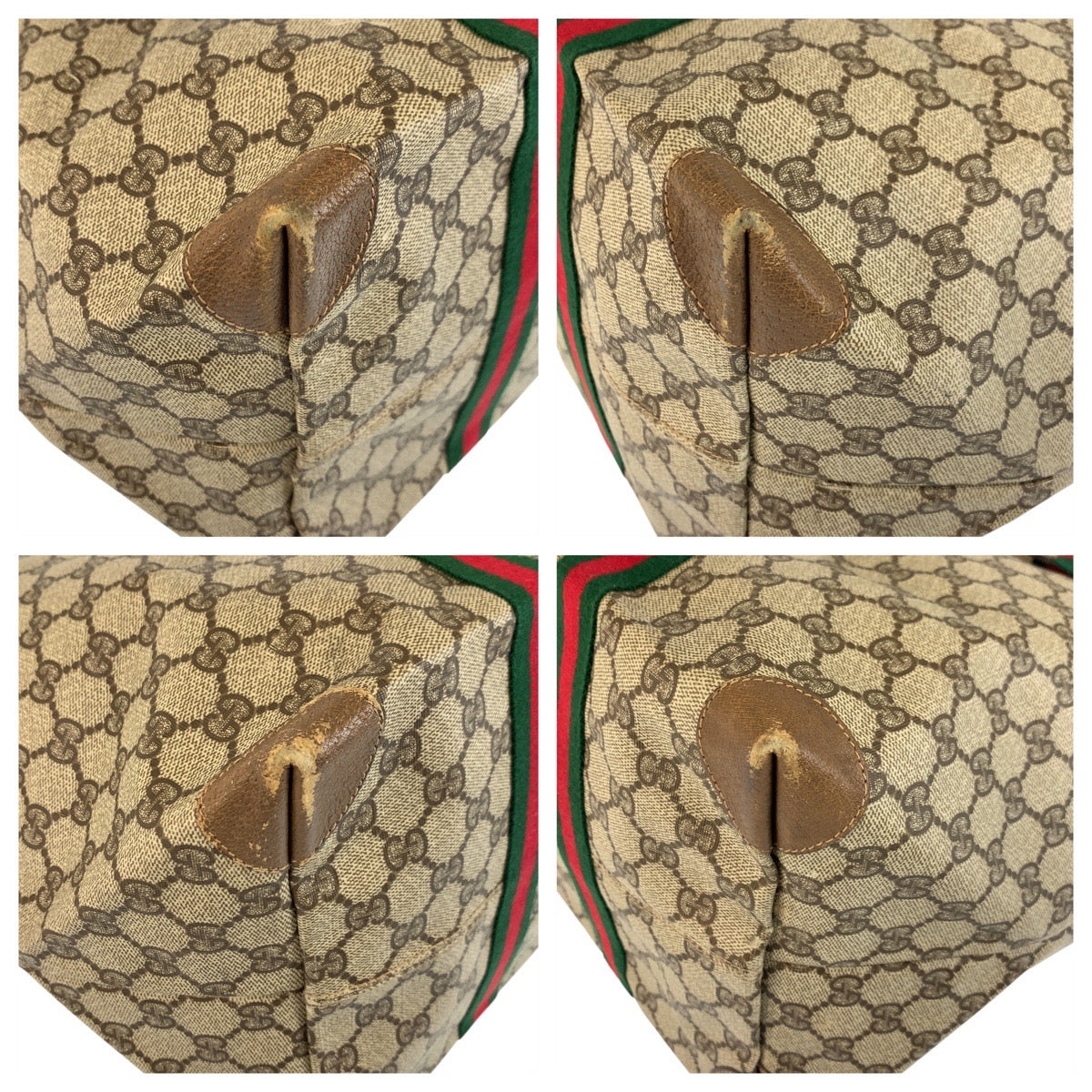 GUCCI Tote Bag 89 19 012 GG Supreme canvas, leather Brown beige Tote Bag Shoulder Bag Sherry Line Old Gucci Women Used Authentic