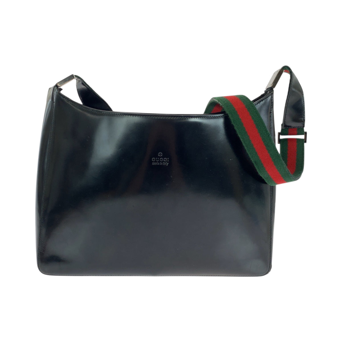 GUCCI Shoulder Bag 001 3246 Patent leather Black SilverMetal Shoulder Bag Shoulder Bag Sherry line Women Used Authentic