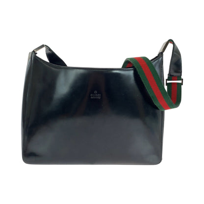 GUCCI Shoulder Bag 001 3246 Patent leather Black SilverMetal Shoulder Bag Shoulder Bag Sherry line Women Used Authentic