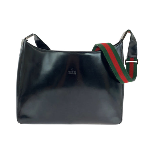 GUCCI Shoulder Bag 001 3246 Patent leather Black SilverMetal Shoulder Bag Shoulder Bag Sherry line Women Used Authentic