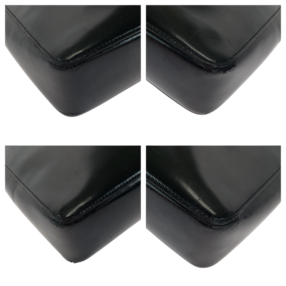 GUCCI Shoulder Bag 001 3246 Patent leather Black SilverMetal Shoulder Bag Shoulder Bag Sherry line Women Used Authentic