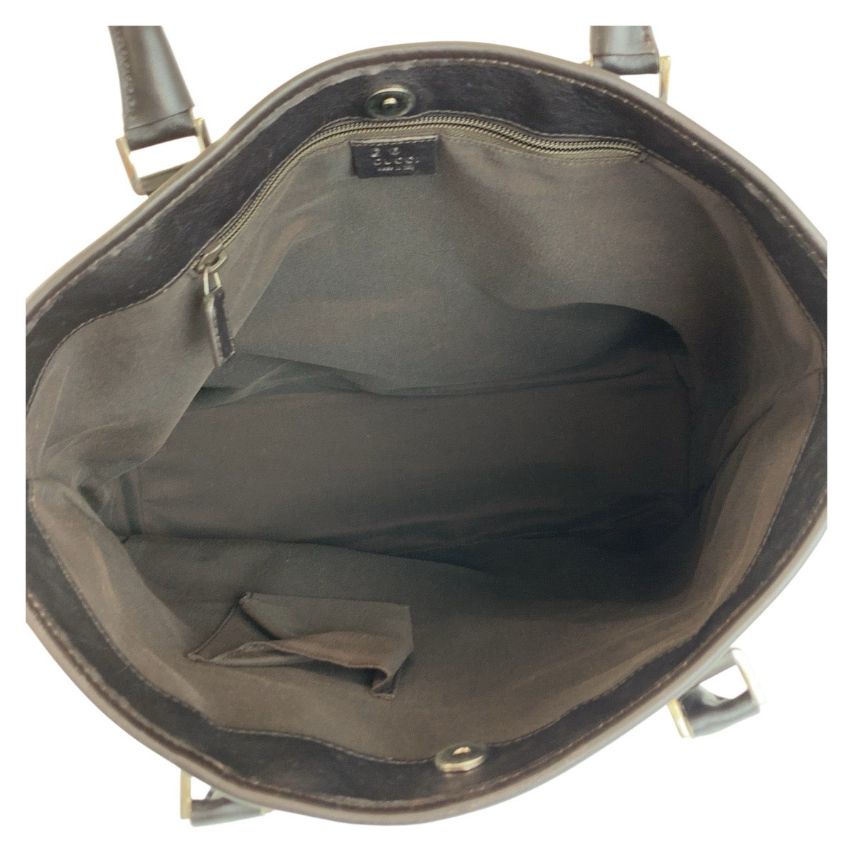GUCCI Tote Bag 257304 Nylon, Leather Brown Silver Metal Tote Bag Shoulder Bag GG pattern Women Used Authentic