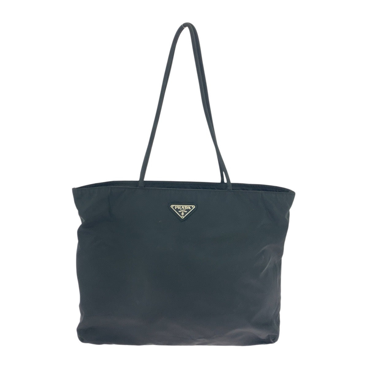 PRADA Shoulder Bag 110 Nylon black Shoulder Bag Tote Bag Test Triangle With logo Women Used Authentic