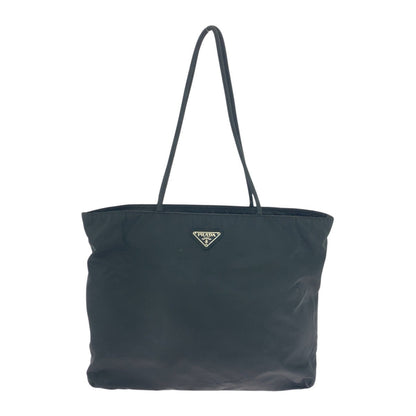 PRADA Shoulder Bag 110 Nylon black Shoulder Bag Tote Bag Test Triangle With logo Women Used Authentic