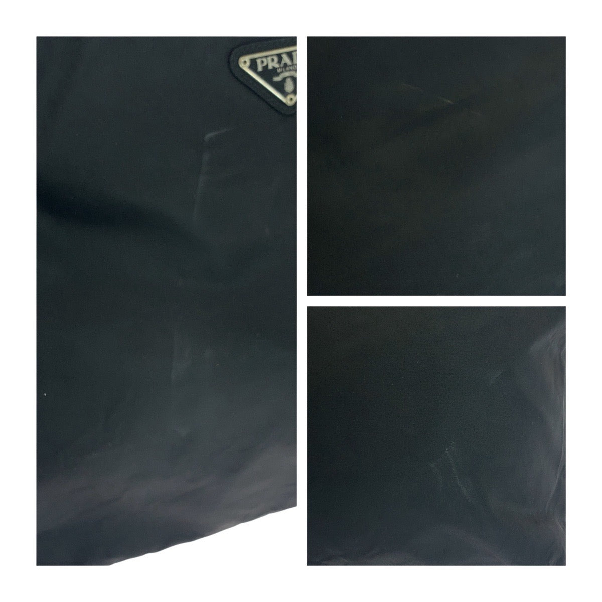 PRADA Shoulder Bag 110 Nylon black Shoulder Bag Tote Bag Test Triangle With logo Women Used Authentic