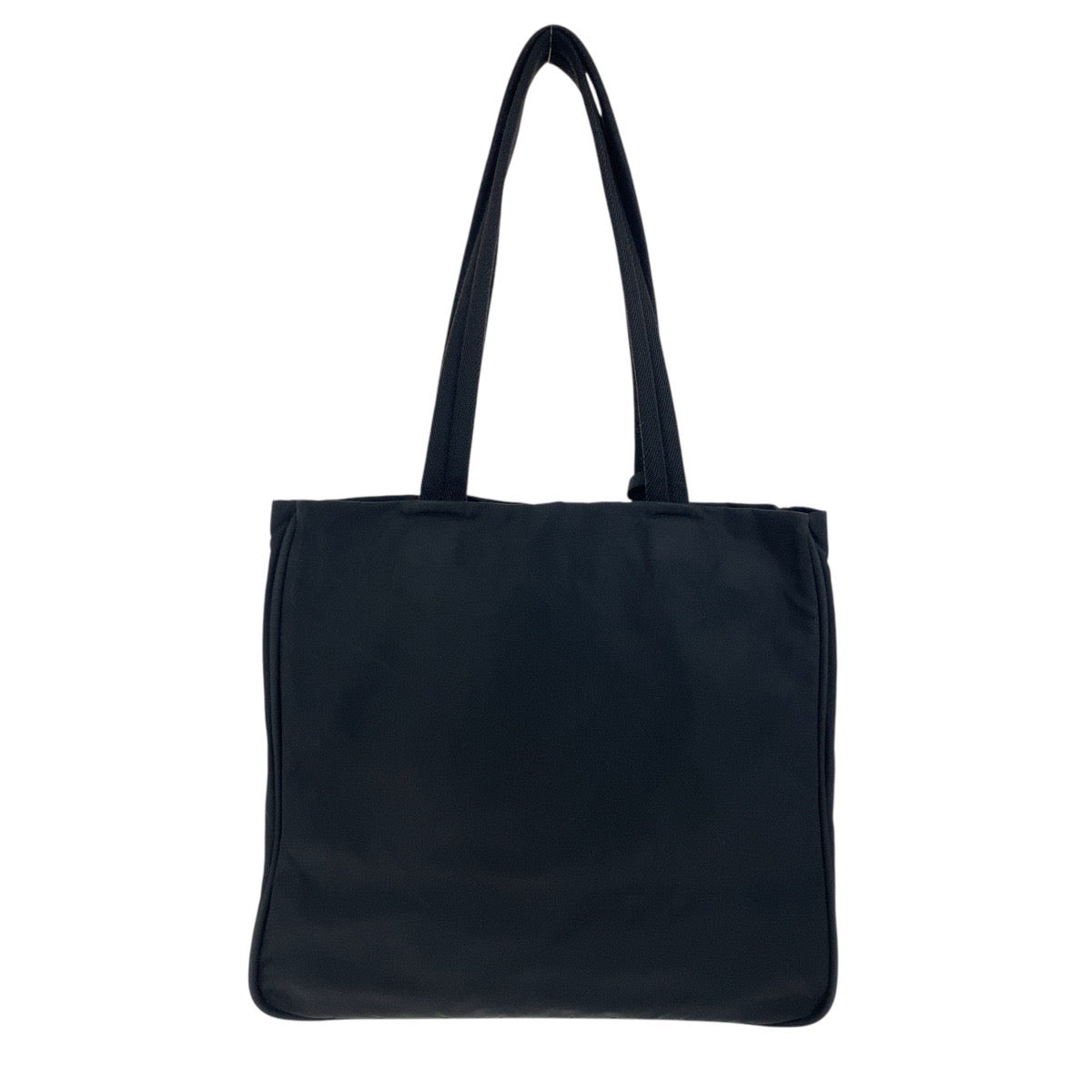 PRADA Tote Bag Nylon, Leather black Tote Bag Shoulder Bag Test Triangle With logo Women Used Authentic