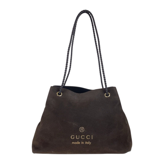 GUCCI Shoulder Bag 419689 Nubuck Brown Gold Metal Shoulder Bag Tote Bag Women Used Authentic