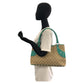 GUCCI Tote Bag 113015 GG canvas, leather Beige Green SilverMetal Tote Bag Shoulder Bag Women Used Authentic