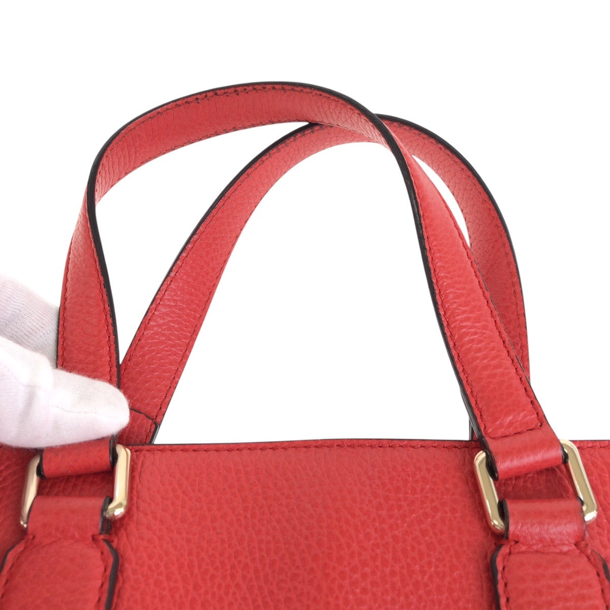 GUCCI Tote Bag 365346 leather Red Gold Metal Tote Bag Shoulder Bag 2way Bamboo Tassel Women Used Authentic