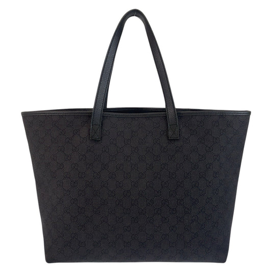 GUCCI Tote Bag 211525 GG canvas, leather black Tote Bag Shoulder Bag Interlocking Women Used Authentic