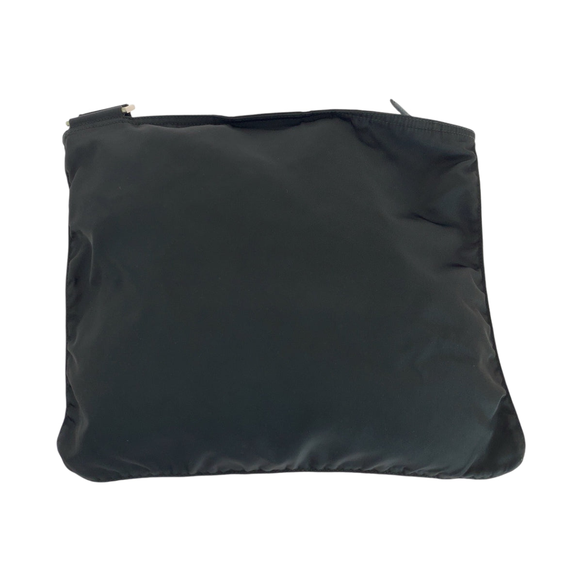 PRADA Shoulder Bag Nylon Black SilverMetal Shoulder Bag Sacoche Test Triangle With logo Women Used Authentic