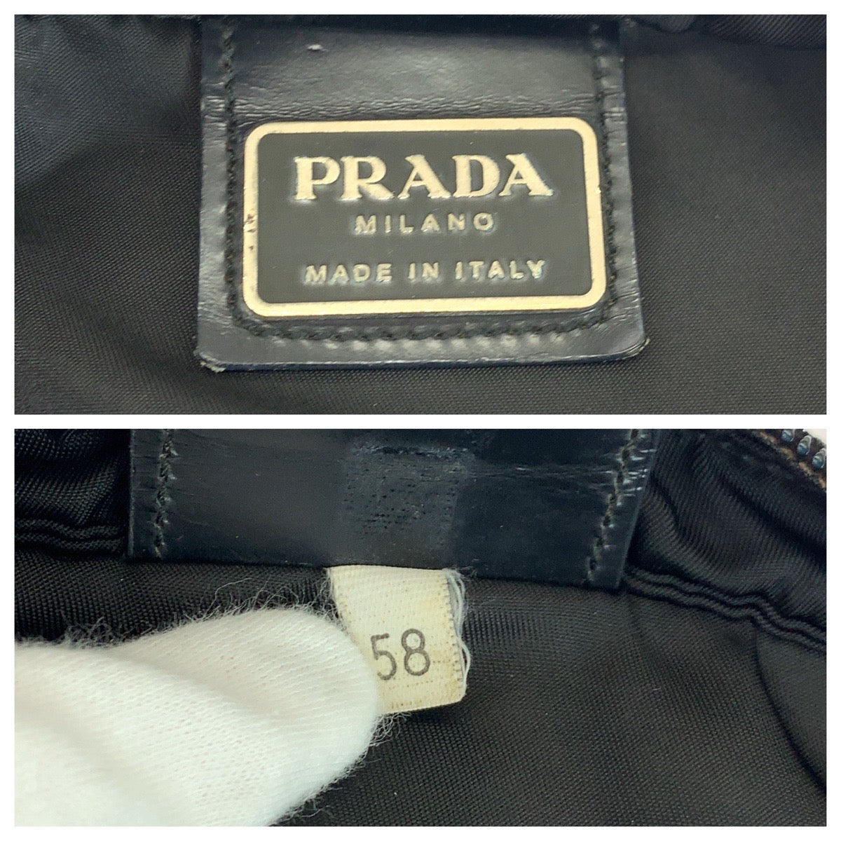 PRADA Shoulder Bag Nylon Black SilverMetal Shoulder Bag Sacoche Test Triangle With logo Women Used Authentic