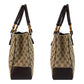 GUCCI Tote Bag 112526 GG canvas Beige Brown SilverMetal Tote Bag Shoulder Bag Bamboo Women Used Authentic