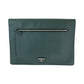 PRADA Clutch bag VR089M leather Bicolor Green Black Clutch bag Business bag Document case Safiano Triangle With logo mens Used Authentic