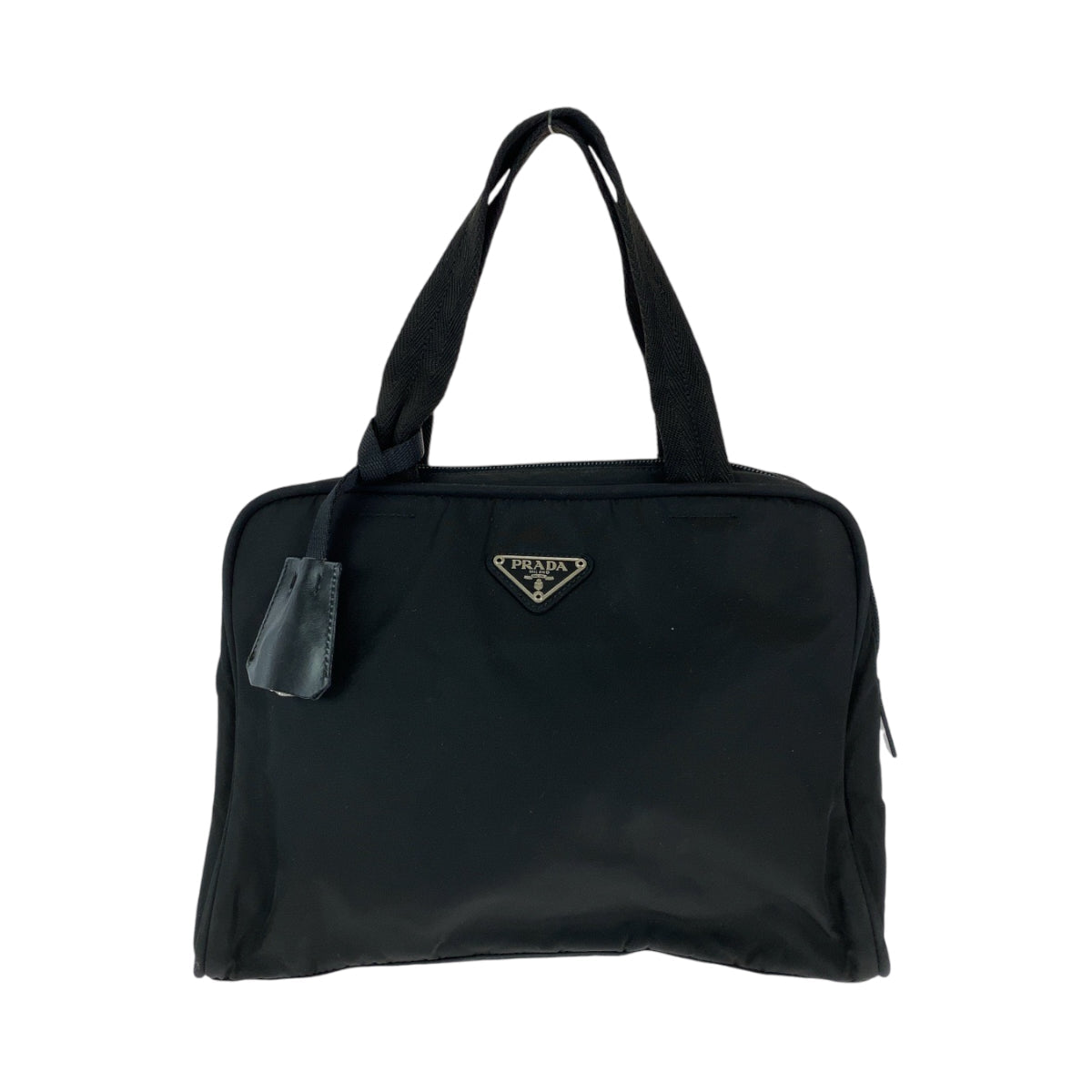 PRADA Handbag Nylon black Handbag Shoulder Bag Triangle With logo Women Used Authentic
