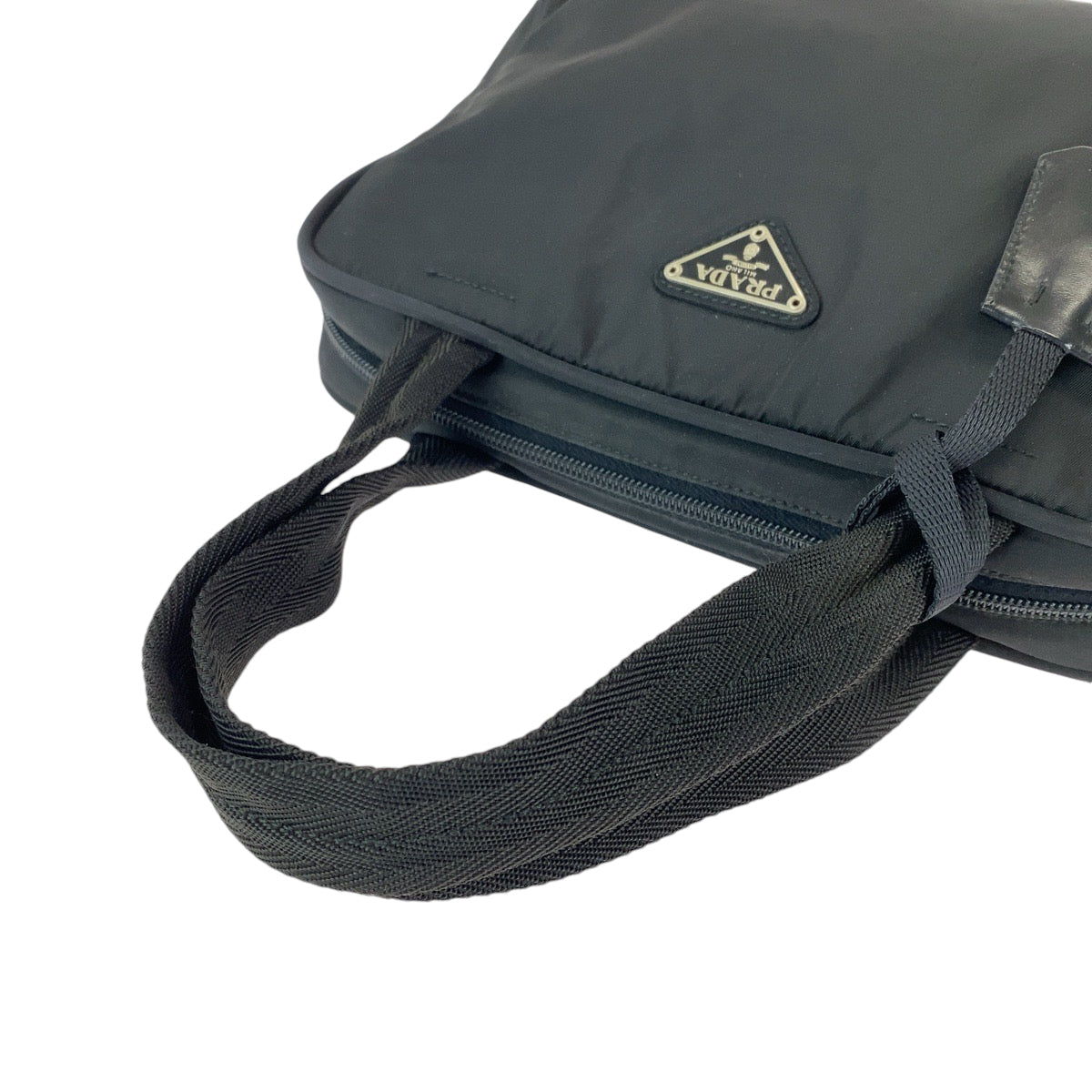 PRADA Handbag Nylon black Handbag Shoulder Bag Triangle With logo Women Used Authentic