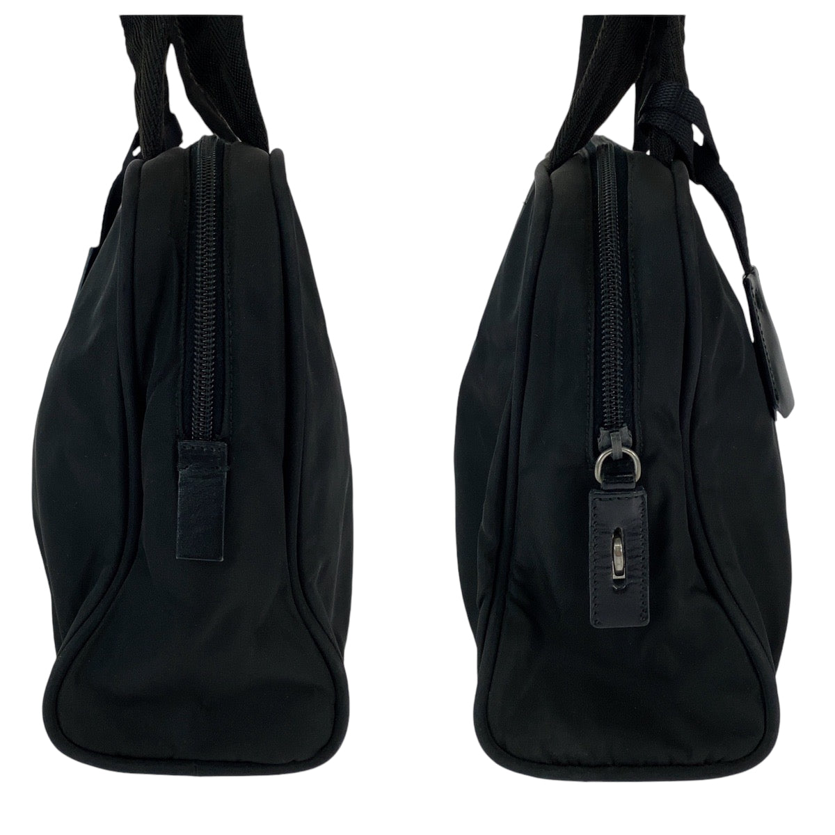 PRADA Handbag Nylon black Handbag Shoulder Bag Triangle With logo Women Used Authentic