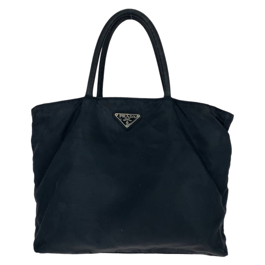 PRADA Tote Bag Nylon black Tote Bag handbag Test Triangle With logo Women Used Authentic