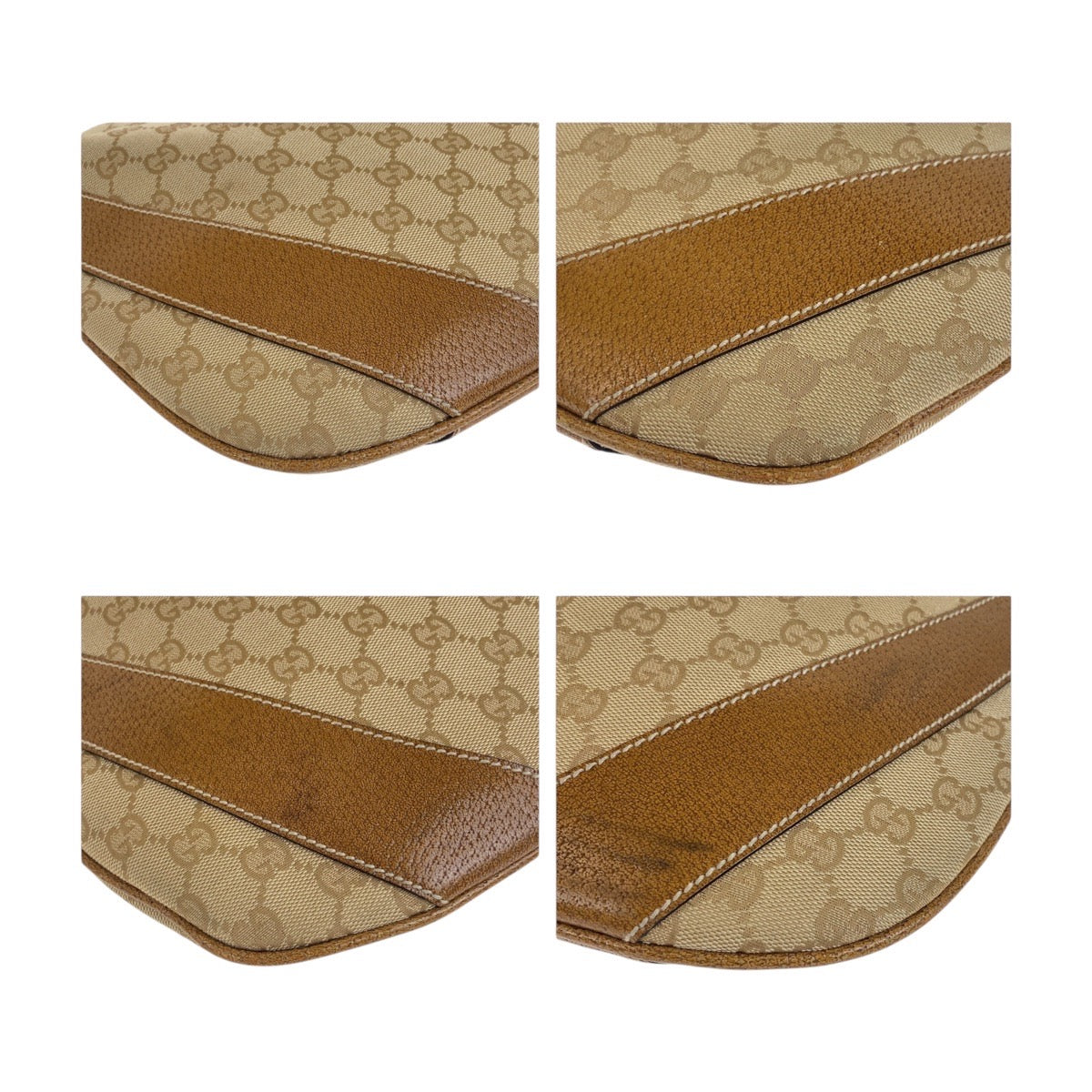 GUCCI Shoulder Bag 124357 GG canvas, leather Beige Brown SilverMetal Shoulder Bag Hobo Women Used Authentic