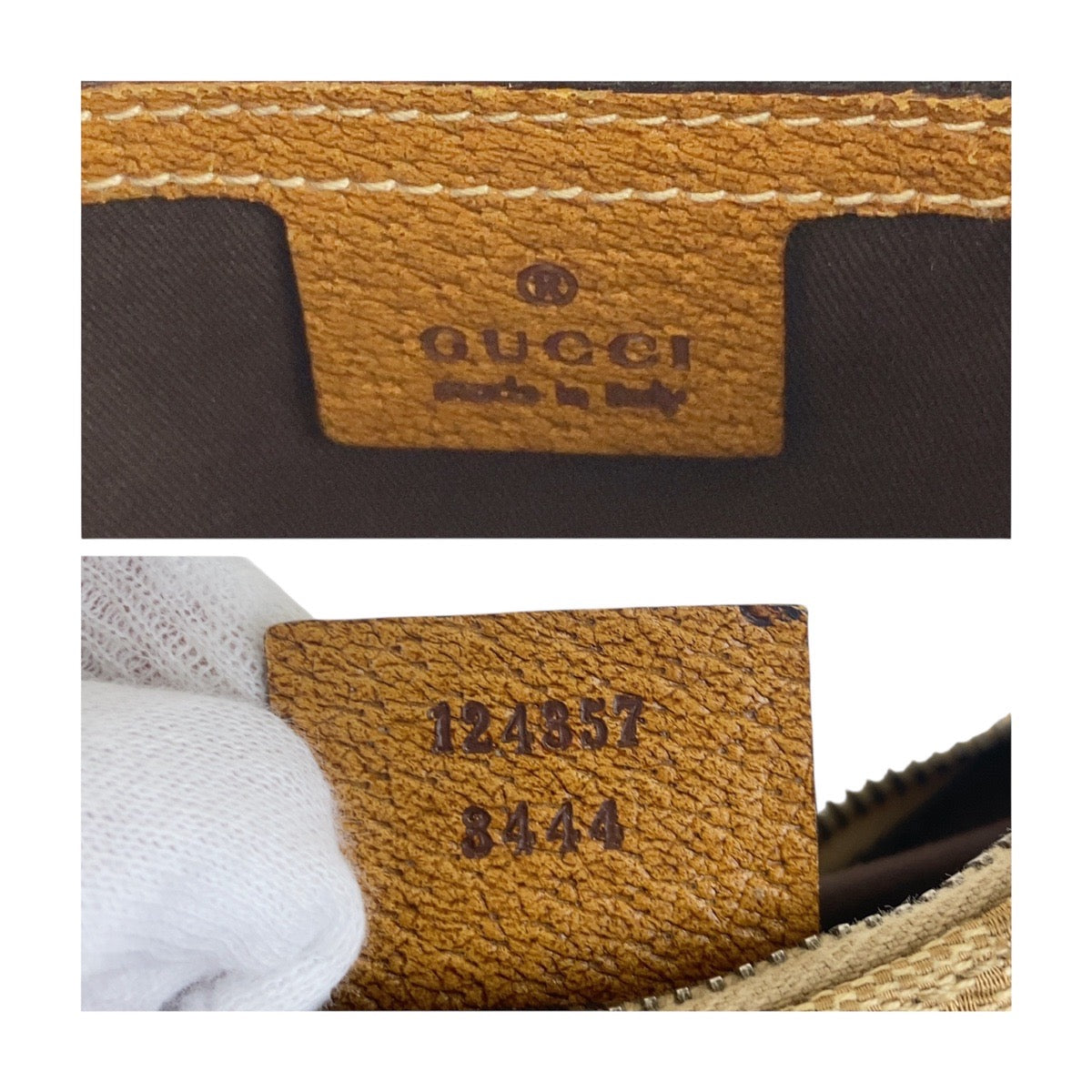 GUCCI Shoulder Bag 124357 GG canvas, leather Beige Brown SilverMetal Shoulder Bag Hobo Women Used Authentic