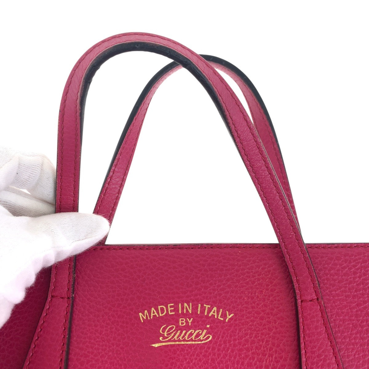 GUCCI Tote Bag 368824 leather Pink Gold Metal Tote Bag Shoulder Bag 2way Swing Women Used Authentic