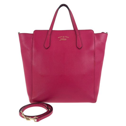 GUCCI Tote Bag 368824 leather Pink Gold Metal Tote Bag Shoulder Bag 2way Swing Women Used Authentic