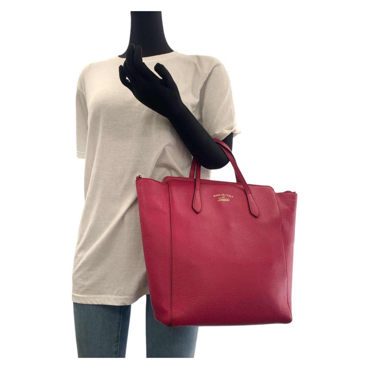 GUCCI Tote Bag 368824 leather Pink Gold Metal Tote Bag Shoulder Bag 2way Swing Women Used Authentic