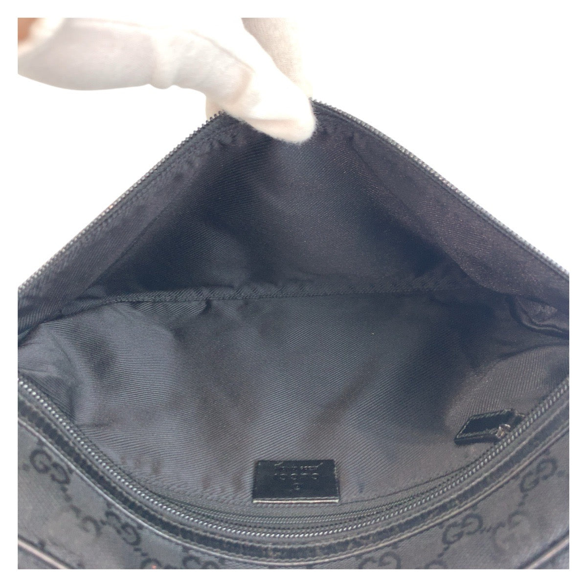 GUCCI Shoulder Bag 90476 GG canvas, leather black Shoulder Bag Messenger Bag Unisex Women Used Authentic