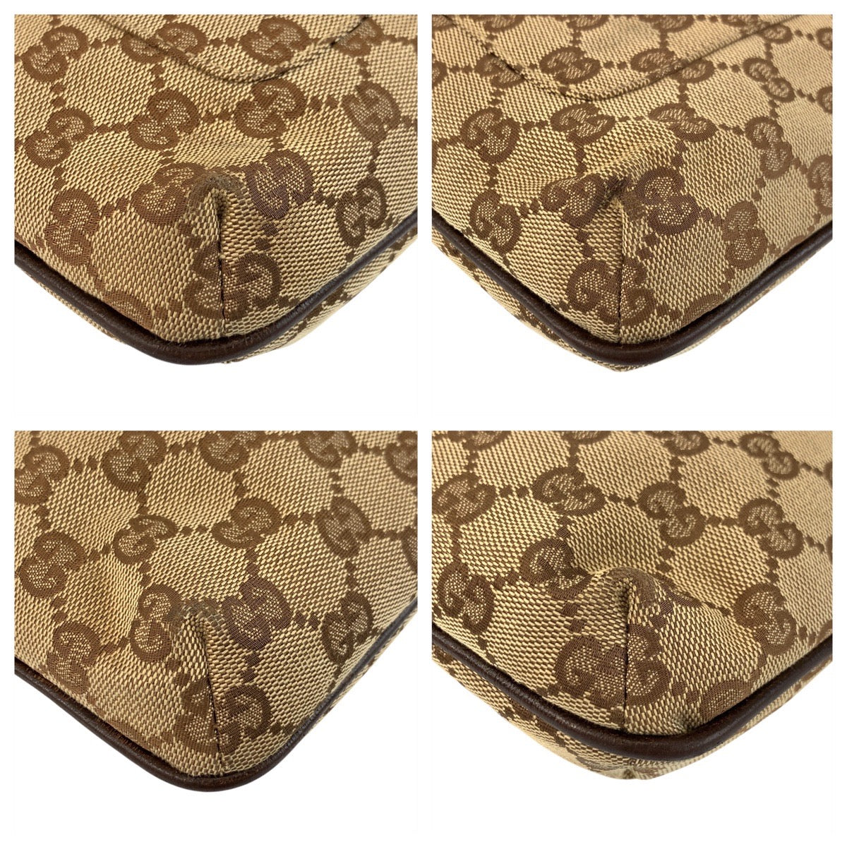 GUCCI Shoulder Bag 122793 GG canvas, leather Beige Brown SilverMetal Shoulder Bag pochette Women Used Authentic
