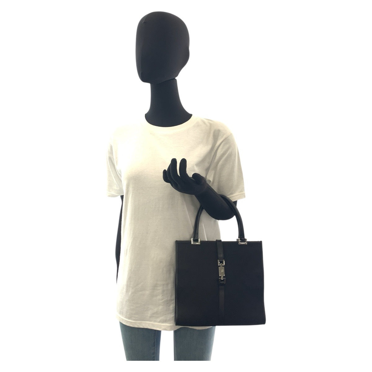 GUCCI Handbag 002 1065 GG canvas, leather black Handbag Tote Bag Jackie Women Used Authentic