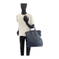 PRADA Tote Bag 7B leather Navy SilverMetal Tote Bag handbag Safiano Triangle With logo mens Used Authentic