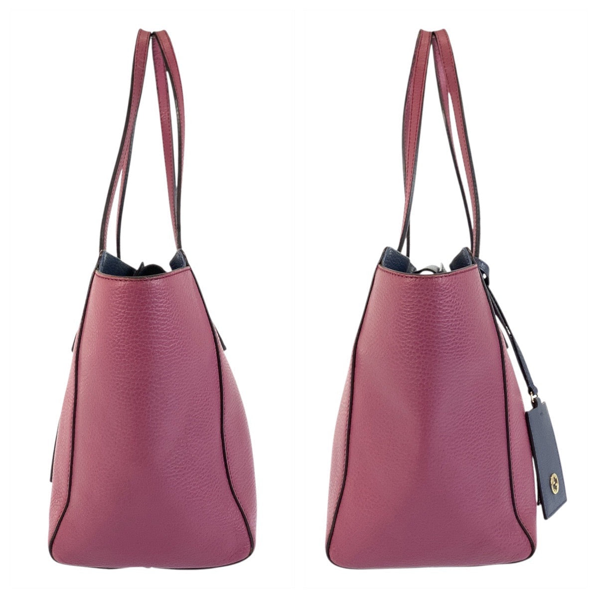 GUCCI Tote Bag 354408 leather Pink Blue Gold Metal Tote Bag Shoulder Bag Swing Women Used Authentic