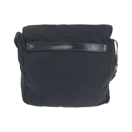 PRADA Shoulder Bag Nylon black Shoulder Bag pochette Test Triangle With logo mens Used Authentic