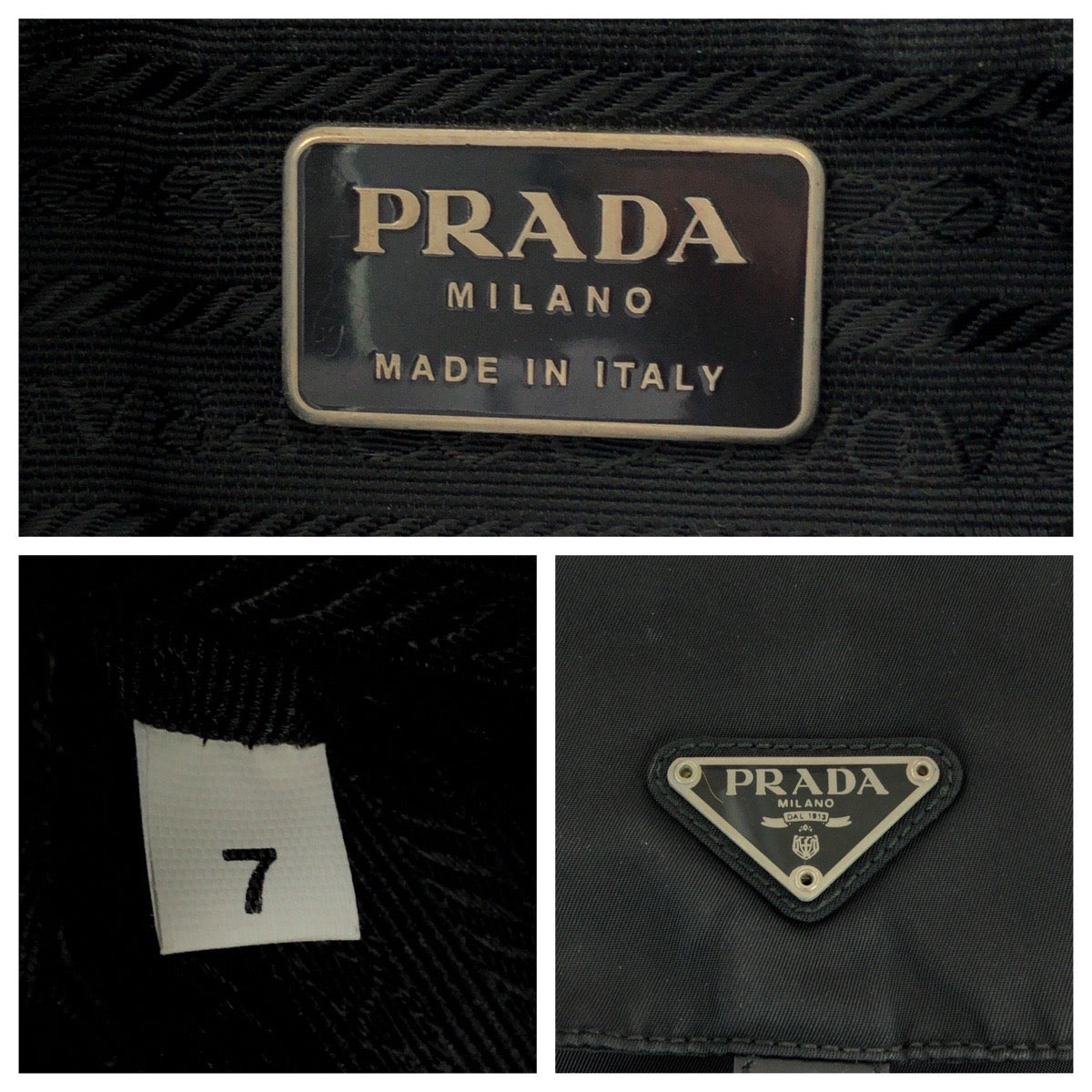 PRADA Shoulder Bag Nylon black Shoulder Bag pochette Test Triangle With logo mens Used Authentic