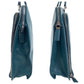 PRADA Business bag leather Green SilverMetal Safiano Triangle With logo