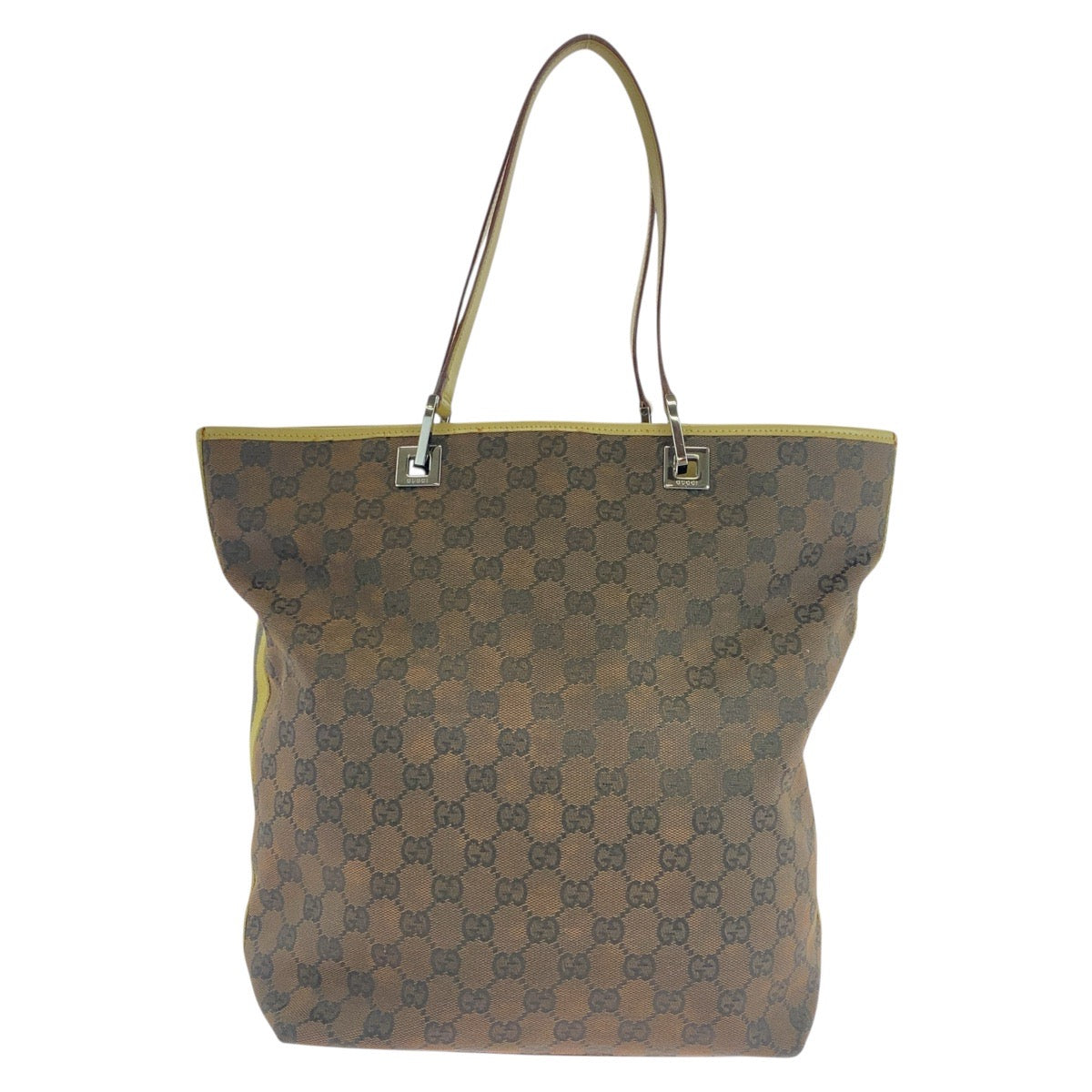 GUCCI Tote Bag 31243 GG canvas, leather Brown Multicolor SilverMetal Tote Bag Shoulder Bag Women Used Authentic