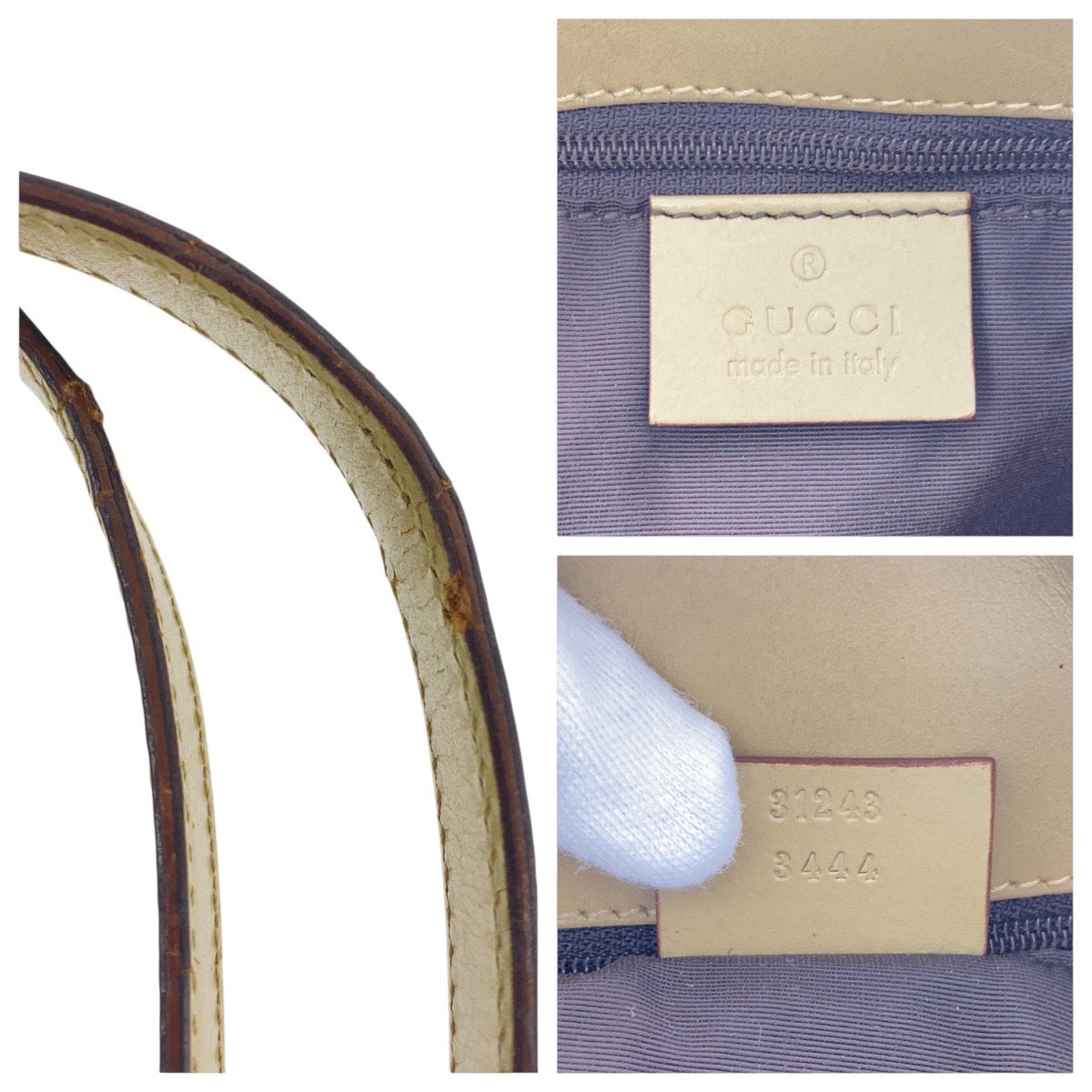 GUCCI Tote Bag 31243 GG canvas, leather Brown Multicolor SilverMetal Tote Bag Shoulder Bag Women Used Authentic