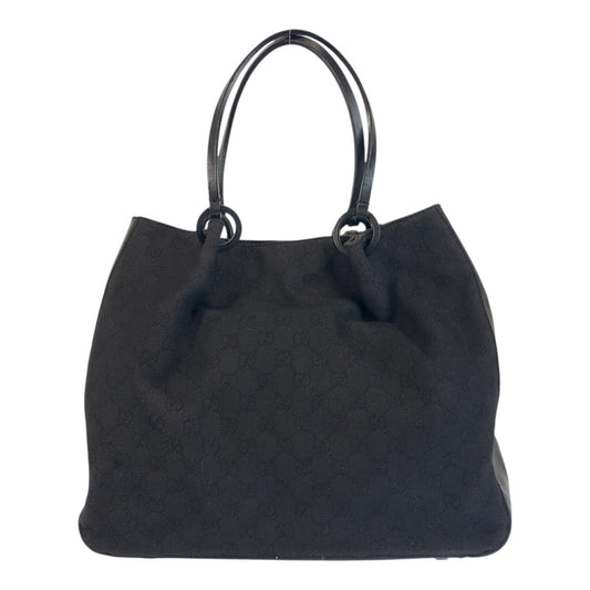 GUCCI Tote Bag 101920 GG canvas, leather Black black Tote Bag Shoulder Bag Women Used Authentic